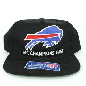 Vintage NFL Buffalo Bills AFC Champions East New Era Hat Snapback Black NWOT